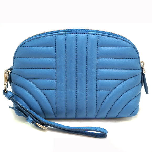 Prada Accessory Pouch Case Leather Blue - Picture 1 of 8